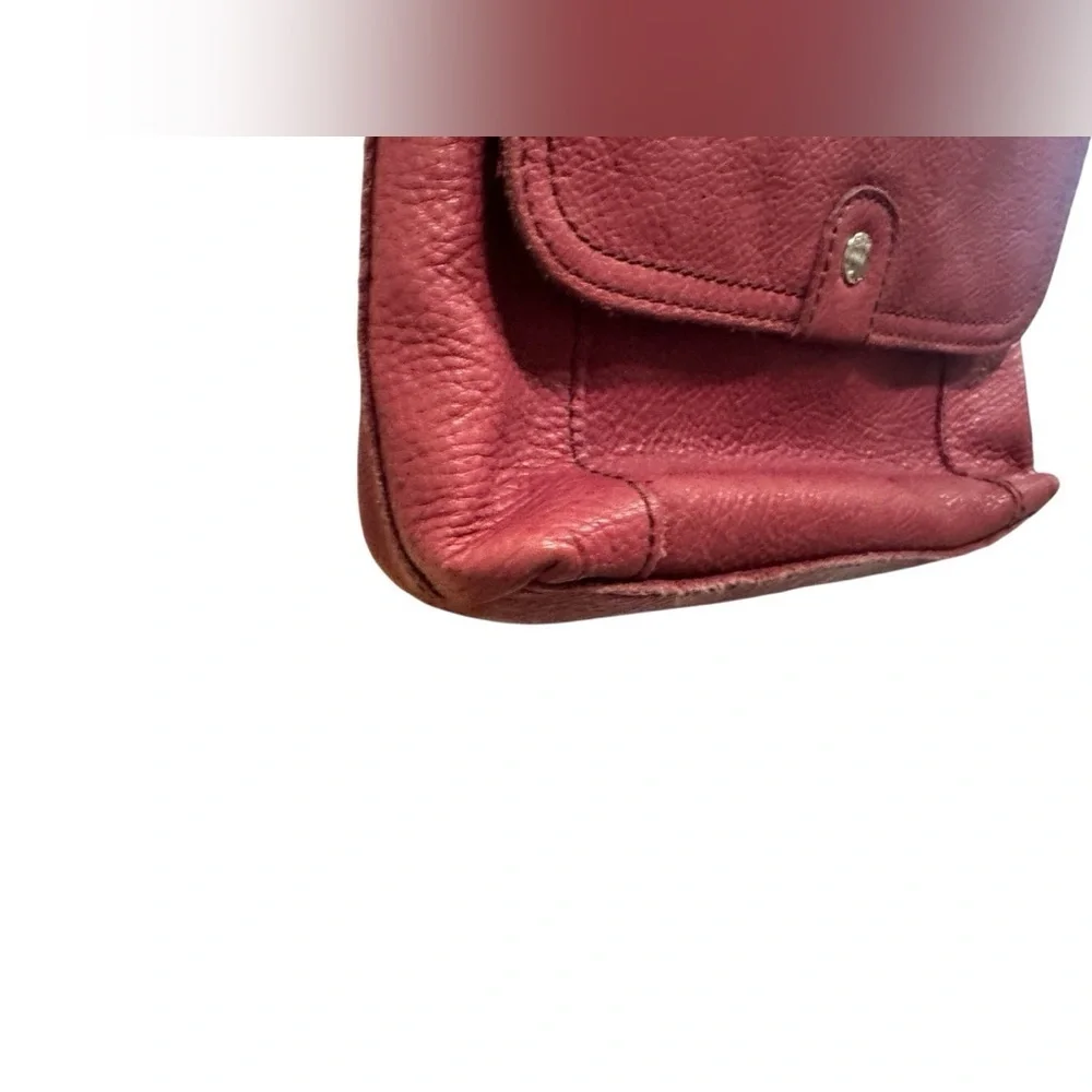 Fossil | Wallet Pocket Bag Womens Plum Leather Detachable Strap Crossbody
